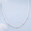 925 Sterling Silver Necklace with Pavé Setting CZ & Synthetic Pearl for Women