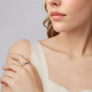 925 Sterling Silver Oxidized Glass Ring