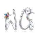 925 Sterling Silver Earrings with Pavé Setting CZ, 1.3*0.9cm, for Women
