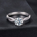925 Sterling Silver Moissanite 0.65 Carat Ring Size 6 for Women