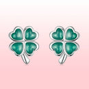 925 Sterling Silver Enamel Plated Platinum Earrings for Women