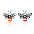 925 Sterling Silver Earrings with Pavé Setting CZ - 1.2x1.4cm for Women