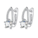 925 Sterling Silver Earrings with CZ Pavé Setting, 1.4*0.62cm for Women