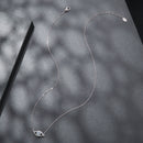 925 Sterling Silver Moissanite Necklace 40+5cm in Length for Women