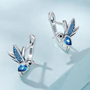 925 Sterling Silver Earrings with Pavé Setting and Oxidized Finish for Women