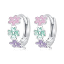 925 Sterling Silver Enamel White Gold Plated Earrings for Women