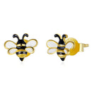 925 Sterling Silver Enamel Plated Gold Earrings