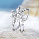 925 Sterling Silver Platinum Plated Pavé Set CZ Ring for Women