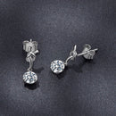 925 Sterling Silver Moissanite 0.50 Carat Earrings for Women