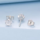 925 Sterling Silver White Gold Plated Earrings 0.5cm with CZ