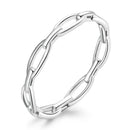 925 Sterling Silver 0.3cm Platinum Plated Ring