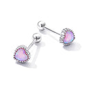 925 Sterling Silver Translucent Opal Earrings for Women