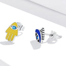 S925 Sterling Silver Enamel Pavé Set CZ Earrings