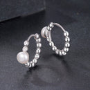 925 Sterling Silver White Gold Plated Moissanite & Pearl Earrings for Women