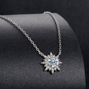 925 Sterling Silver 0.5 Carat Moissanite Necklace in White Gold Plating for Women
