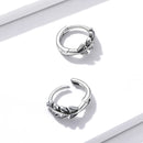 S925 Oxidized Silver Earrings 1.2*0.5cm for Women