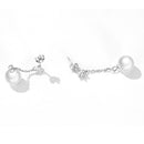925 Sterling Silver Earrings with Pavé Setting CZ & Quality Shell Pearl