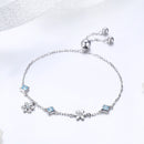 925 Sterling Silver Adjustable Bracelet for Women - 22cm