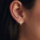 925 Sterling Silver Moissanite and Opal White Gold Plated Earrings for Women