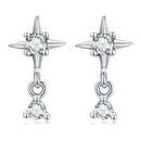 925 Sterling Silver Earrings with Pavé Setting CZ, 1.4*0.8cm for Women