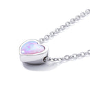 925 Sterling Silver and Platinum Plated Translucent Opal Necklace, 43.5cm Adjustable Chain, for Women