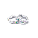 925 Sterling Silver Earrings with Pavé Setting CZ and Platinum Plating for Women