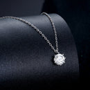 925 Sterling Silver Plated Platinum Moissanite Necklace 39+5cm for Women