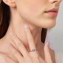 925 Sterling Silver White Gold Plated Enamel Ring for Women