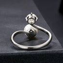 925 Sterling Silver Moissanite 0.5 Carat Freshwater Pearl Ring Size E for Women