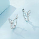 S925 Sterling Silver Small Platinum Plated Earrings with Pavé Setting CZ
