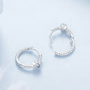 925 Sterling Silver Earrings with CZ and White Gold Plating, 1.3cm for Women