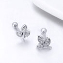 925 Sterling Silver Oxidized Pavé Setting CZ Earrings