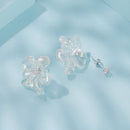 925 Sterling Silver Earrings with Pavé Setting CZ and Resin, 2.5x2.1cm for Women