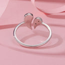 925 Sterling Silver 1.1cm White Gold Plated CZ Pendant Ring