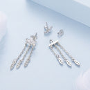 925 Sterling Silver Earrings with White Gold Plating and CZ