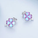 925 Sterling Silver Transparent Glass Earrings for Women