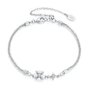 925 Sterling Silver Adjustable Moissanite & Natural Pearl Bracelet for Women