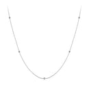 925 Sterling Silver Necklace with White Gold Plating, Length 40+5cm, Chain Thickness 0.08cm, for Women
