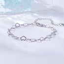 925 Sterling Silver Plated White Gold Adjustable Bracelet for Women