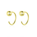925 Sterling Silver Earrings with Plated Platinum, 1cm Diameter for Women