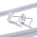 925 Sterling Silver Plated Platinum Earrings with Pavé Setting CZ for Women