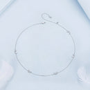 925 Sterling Silver Adjustable Necklace with White Gold Plating