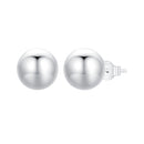 925 Sterling Silver Plated White Gold Earrings - 10mm for Women