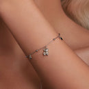 925 Sterling Silver Bracelet with Pavé Setting CZ, 150+60mm Length for Women