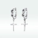 925 Sterling Silver Earrings with Pavé Setting CZ in Oxidized Finish