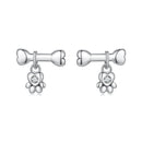 925 Sterling Silver Earrings with Pavé Setting CZ in Oxidized Silver