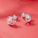 925 Sterling Silver White Gold Plated Pavé Setting CZ Earrings