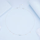 925 Sterling Silver Opal Pendant Necklace for Women - 40+5cm Adjustable Length