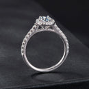 925 Sterling Silver Moissanite 0.5 Carat Ring for Women - Size 6