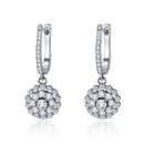925 Sterling Silver Plated Platinum Pavé Setting CZ Earrings